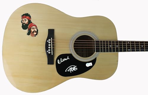Cheech Marin & Tommy Chong Up in Smoke Signed Natural Acoustic Guitar BAS Wit