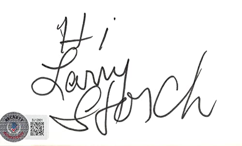 Larry Storch F Troop "Hi" Authentic Signed 3x5 Index Card BAS #BJ12801
