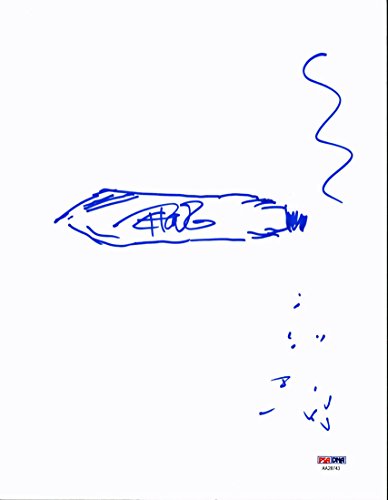 Tommy Chong Authentic Signed 8.5x11 Hand Drawn Weed Sketch PSA/DNA #AA28743