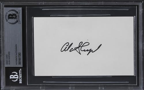 Alan Shepard NASA Authentic Signed 3x5 Index Card Autographed BAS Slabbed