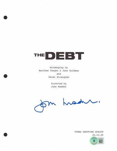 John Madden The Debt Authentic Signed 8.5x11 The Debt Script Cover BAS #BF24161
