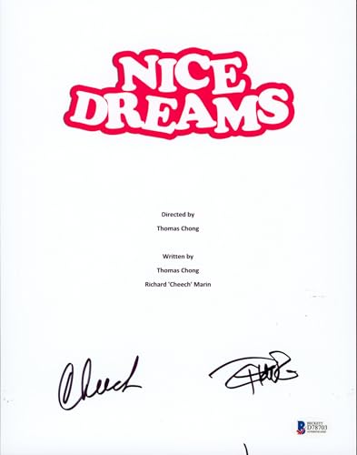 Cheech Marin & Tommy Chong Nice Dreams Signed 8.5x11 Script Cover BAS #D78703