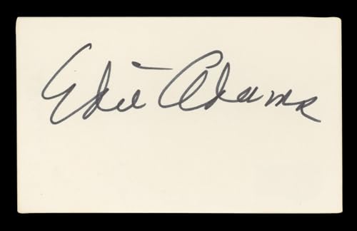 Edie Adams It's a Mad, Mad, Mad, Mad World Signed 3x5 Index Card BAS #BM57047