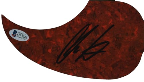Chris Lane Musician Authentic Signed Red Acoustic Guitar Pick Guard BAS #G73040