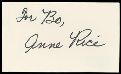 Anne Rice Interview with the Vampire For Bo Signed 3x5 Index Card BAS #BM58640