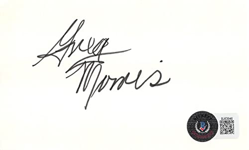 Greg Morris Mission: Impossible Authentic Signed 3x5 Index Card BAS #BJ63946
