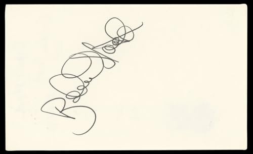 Robert Stack Airplane! Authentic Signed 3x5 Index Card Autographed BAS #BL96875