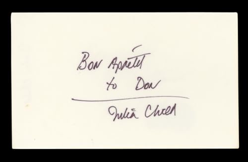 Julia Child Television Host "Bon Apetit" Signed 3x5 Index Card BAS #AD70366