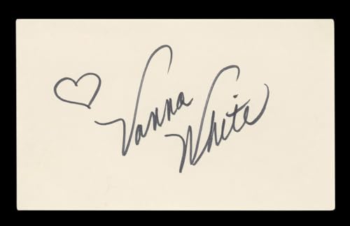 Vanna White Wheel of Fortune Authentic Signed 3x5 Index Card BAS #BL96547
