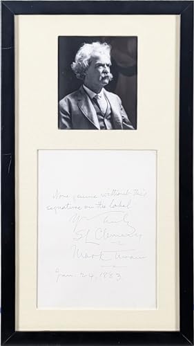 Samuel Clemens "Yours Truly Mark Twain" Signed & Framed 6x8 Cut Signature PSA
