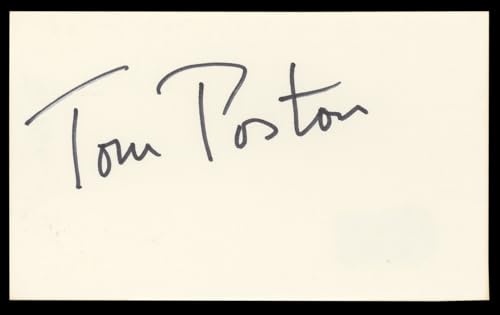 Tom Poston Newhart Authentic Signed 3x5 Index Card Autographed BAS #BL98842