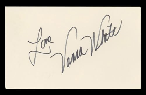 Vanna White Wheel of Fortune "Love" Authentic Signed 3x5 Index Card BAS #BL96548