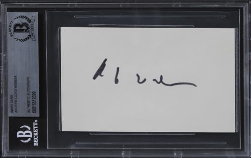 Andrew Lloyd Webber The Phantom of the Opera Signed 3x5 Index Card BAS Slabbed