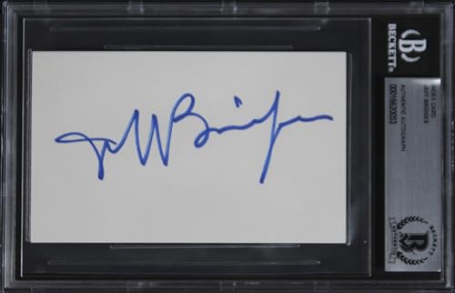 Jeff Bridges The Big Lebowski Authentic Signed 3x5 Index Card BAS Slabbed 3