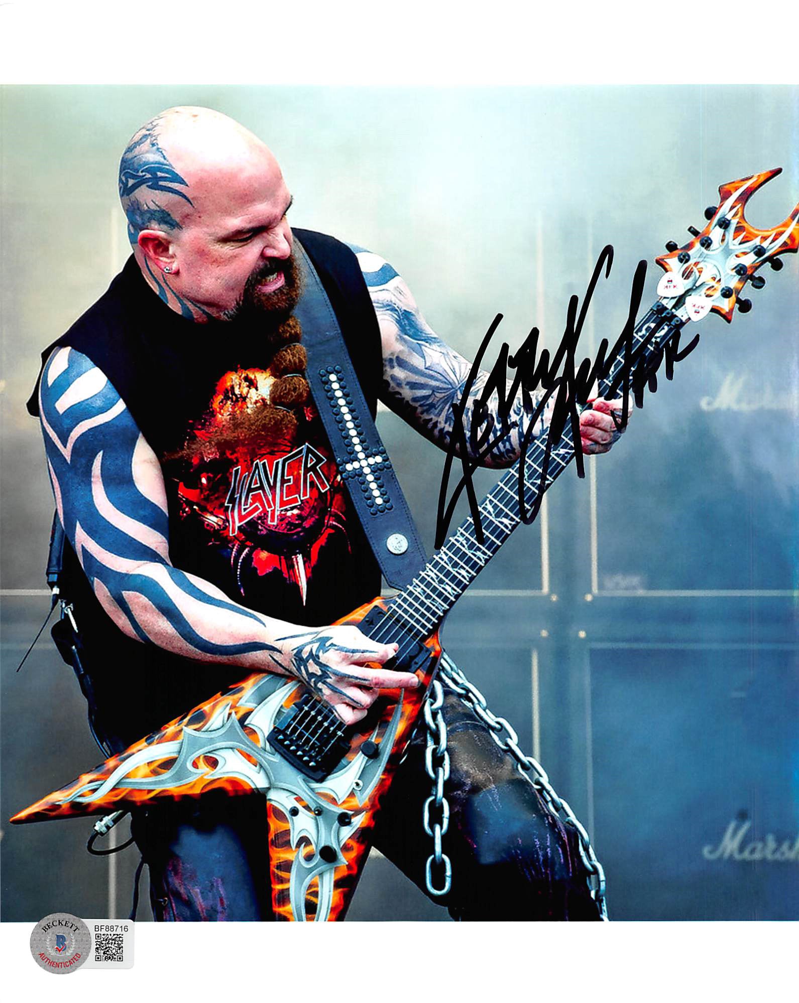 Kerry King Slayer Authentic Signed 8x10 Photo Autographed BAS #BF88716