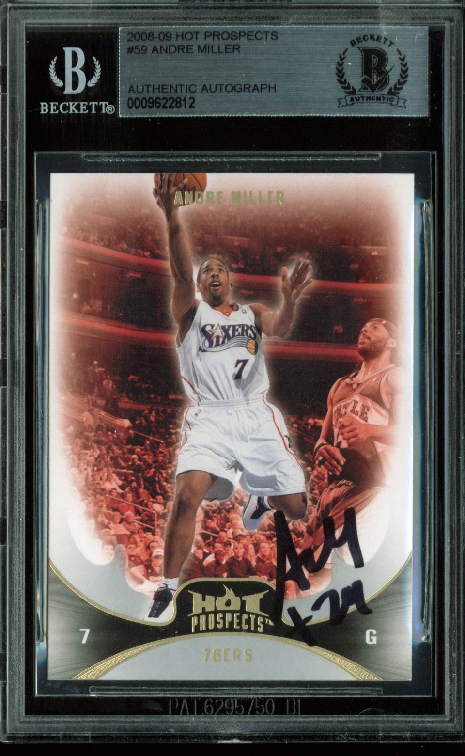 76ers Andre Miller Authentic Signed Card 2008 Hot Prospects #59 BAS Slabbed
