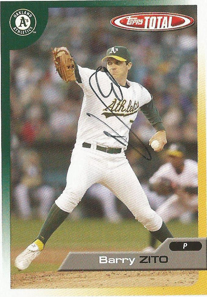 Athletics Barry Zito Authentic Signed Card 2005 Topps Total #530 w/ COA