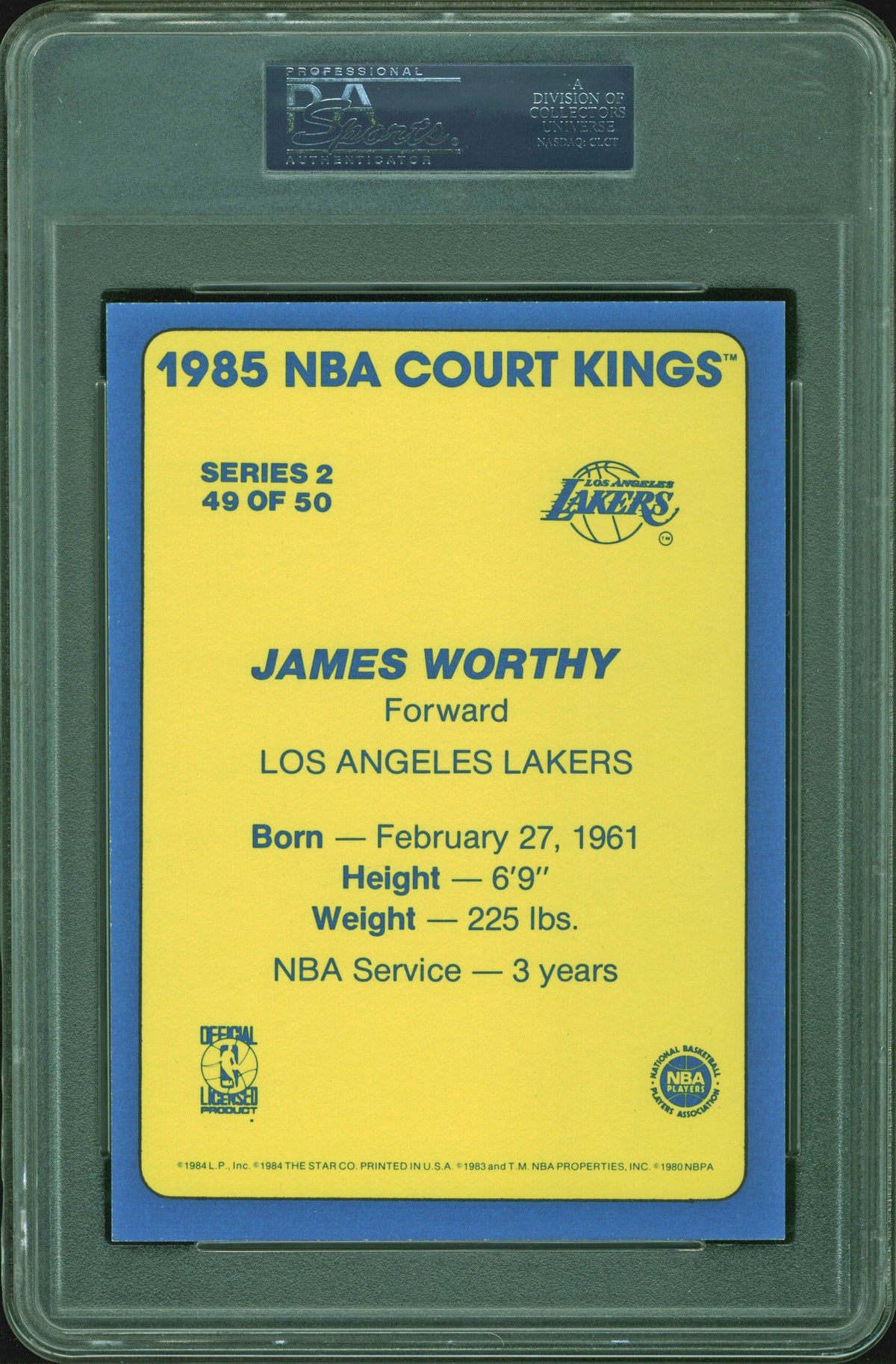 Lakers James Worthy Signed 1985  5x7 Star Auto Card PSA/DNA Slabbed #83514363