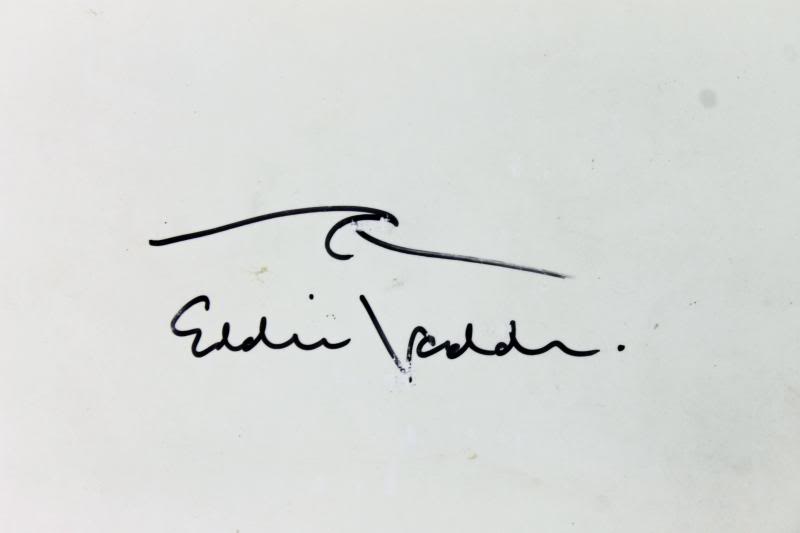 Eddie Vedder Signed 5X1 Lance Mercer Pearl Jam Book W/ Wave Sketch PSA #V10624