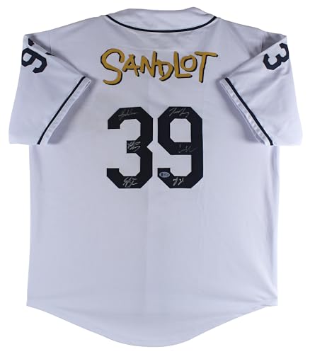 The Sandlot Cast (6) Guiry, Leopardi, York +3 Signed Jersey BAS Witness #M67180