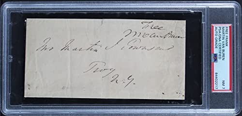 Martin Van Buren Authentic Signed 3.25x6.25 Free Frank Autographed PSA Slabbed