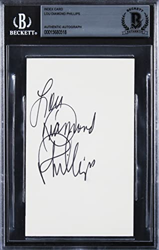 Lou Diamond Phillips La Bamba Authentic Signed 3x5 Index Card BAS Slabbed