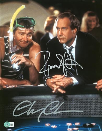 Chevy Chase & Randy Quaid Vegas Vacation Signed 11x14 Photo BAS Witnessed