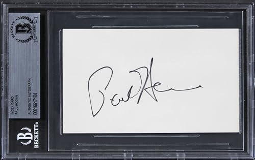Paul Hogan Crocodile Dundee Authentic Signed 3x5 Index Card BAS Slabbed 2