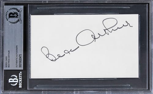Beatrice Arthur The Golden Girls Authentic Signed 3x5 Index Card BAS Slabbed