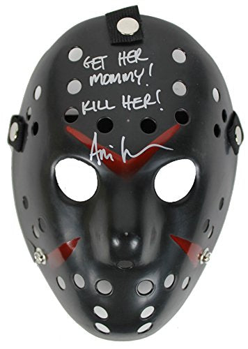 Ari Lehman Friday The 13th Get Her Mommy! Kill Her! Signed Black Jason Mask BAS