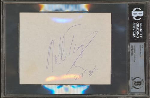 Robert Taylor Ivanhoe Authentic Signed 4.5 x 5.5 Cut Signature BAS Slabbed