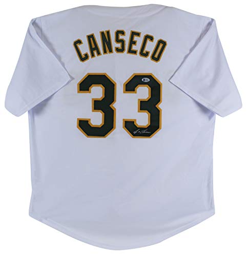 Jose Canseco Authentic Signed White Pro Style Jersey Autographed BAS Witnessed