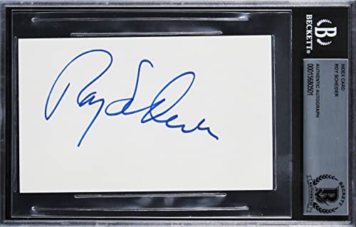 Roy Scheider Jaws Authentic Signed 3x5 Index Card Autographed BAS Slabbed 2