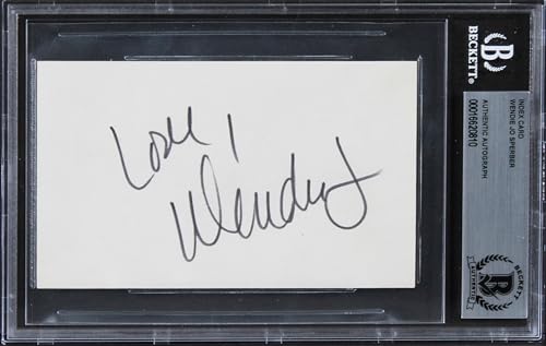 Wendie Jo Sperber Back To The Future Authentic Signed 3x5 Index Card BAS Slab 1