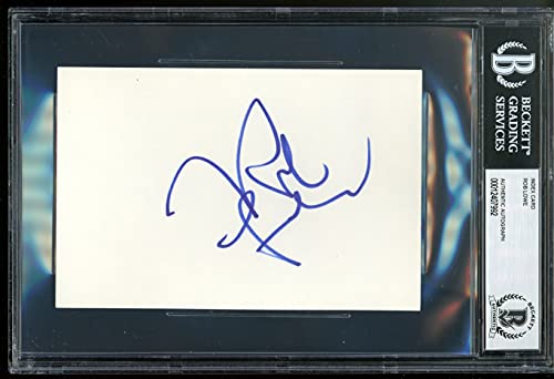 Rob Lowe The Outsiders Authentic Signed 4x6 Index Card Autographed BAS Slabbed