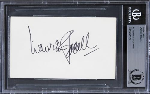 Lauren BaCall To Have and Have Not Authentic Signed 3x5 Index Card BAS Slabbed 2