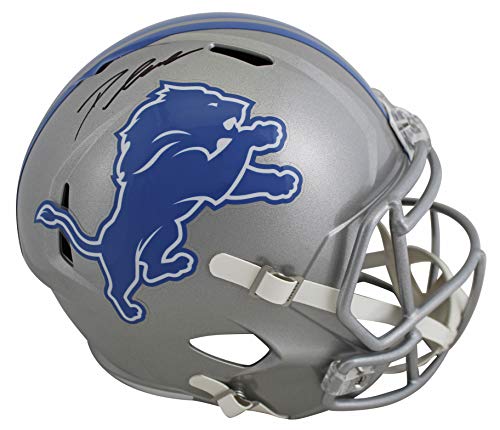 Lions D'Andre Swift Authentic Signed Full Size Speed Rep Helmet Fanatics COA