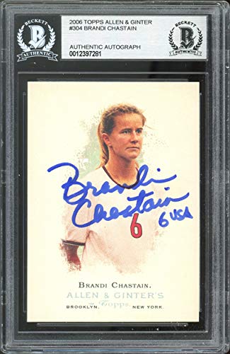 Brandi Chastain Signed 2006 Topps Allen & Ginter #304 Card BAS Slabbed #12397281