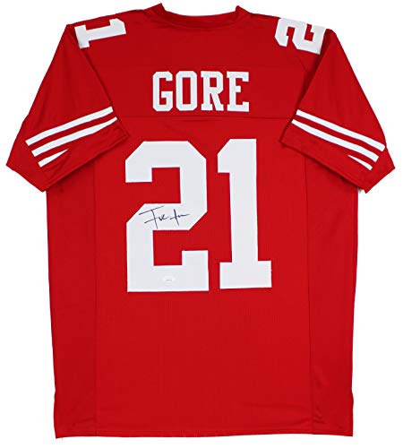 Frank Gore Authentic Signed Red Pro Style Jersey Autographed JSA Witness