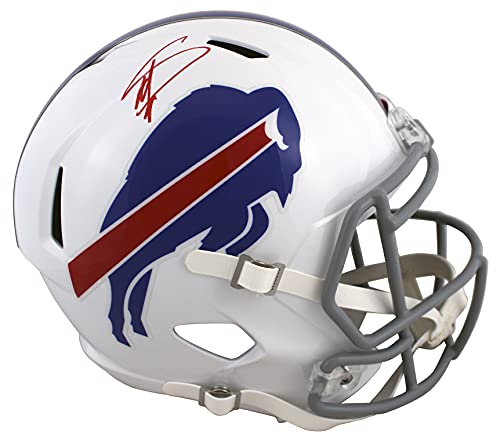Bills Stefon Diggs Signed Full Size Speed Rep Helmet w/ Red Sig BAS Witnessed