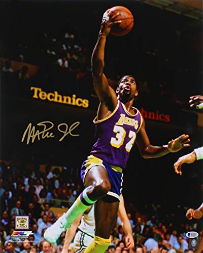 Lakers Magic Johnson Authentic Signed 16x20 Vertical Layup Photo BAS Witnessed