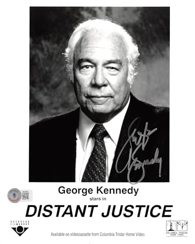 George Kennedy Distant Justice Authentic Signed 8x10 Photo BAS #BK03982