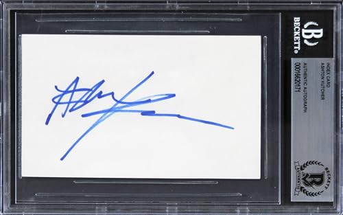 Ashton Kutcher That 70's Show Authentic Signed 3x5 Index Card BAS Slabbed 2
