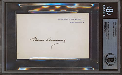 Grover Cleveland Signed 2.75x4.25 White House Card Auto Graded Mint 9! BAS Slab