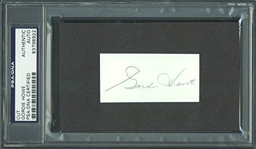 Red Wings Gordie Howe Authentic Signed 1.5x2.75 Cut Autograph PSA/DNA Slabbed