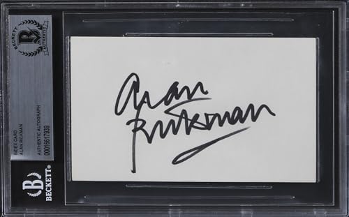 Alan Rickman Die Hard Authentic Signed 3x5 Index Card Autographed BAS Slabbed