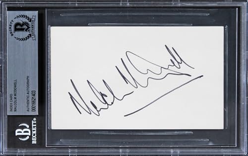Malcolm McDowell Halloween Authentic Signed 3x5 Index Card BAS Slabbed