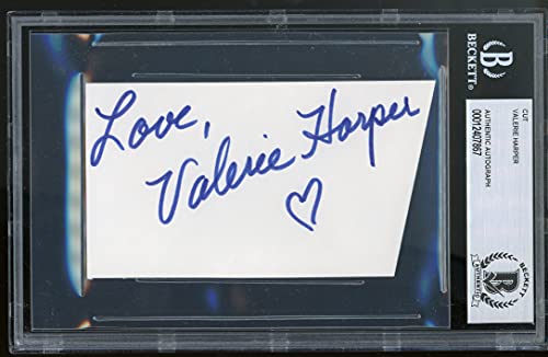 Valerie Harper The Mary Tyler Moore Show Signed 2.6x4.25 Index Card BAS Slabbed