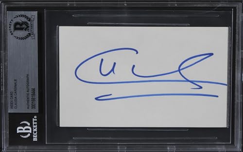 Claudia Cardinale Once Upon a Time in the West Signed 3x5 Index Card BAS Slab 2