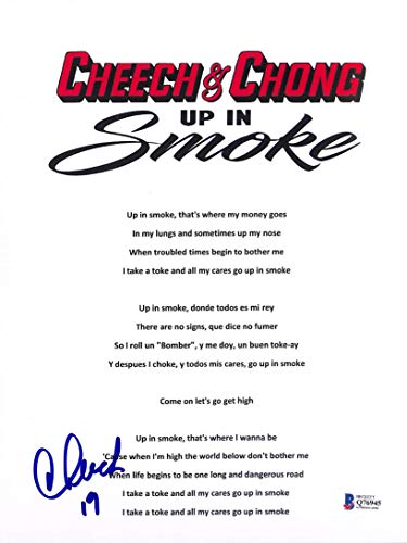 Cheech Marin Authentic Signed Up in Smoke Lyric Music Photo BAS #Q76945